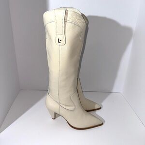 Larroude Louise Western Ivory Boots